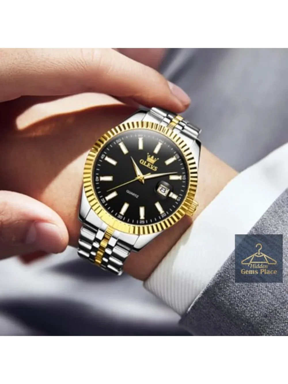 Mens Dress Watch Waterproof Stainless Steel Quartz Analog Date Day Luminous